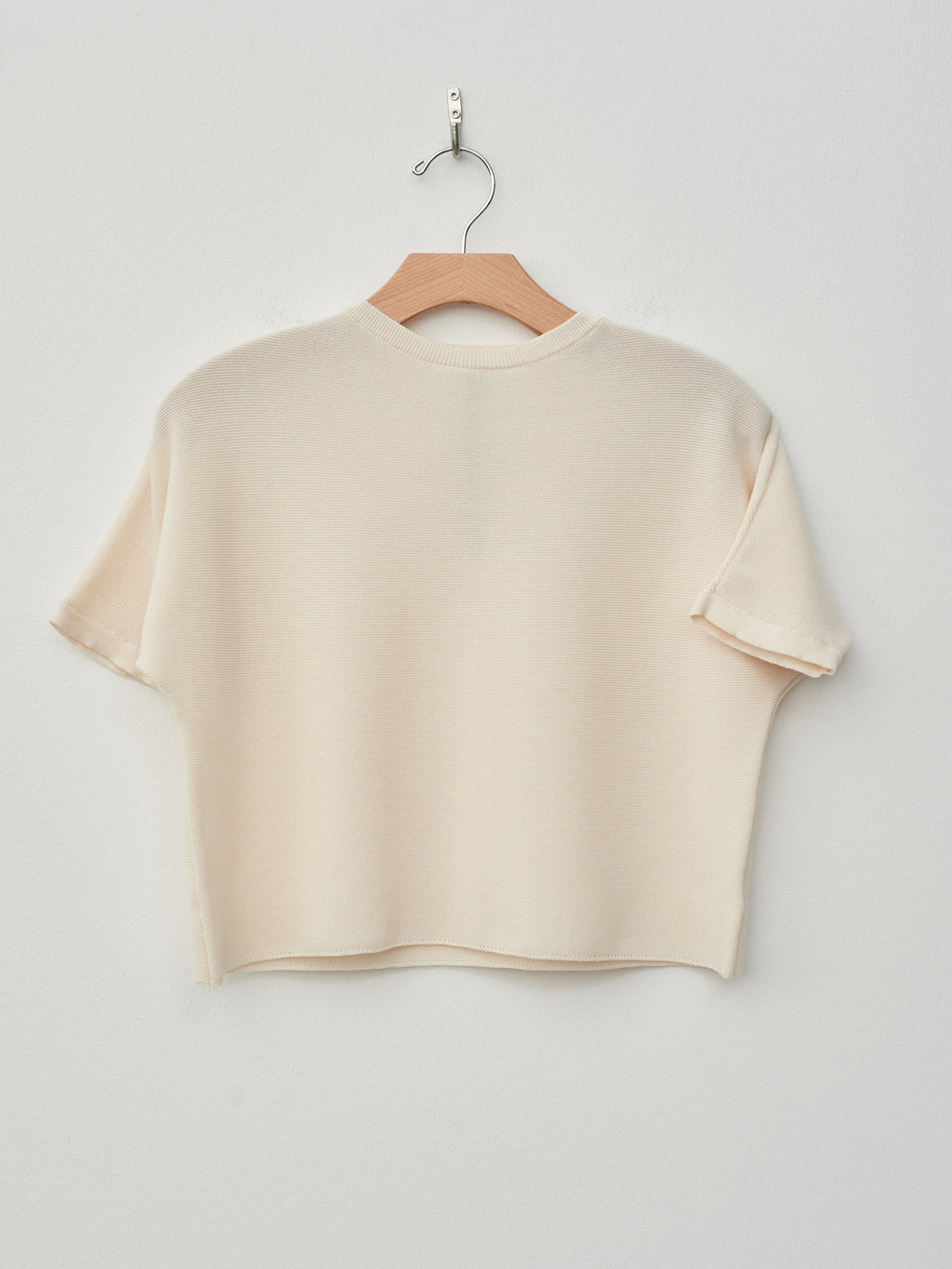 Namu Shop - Sara Lanzi Knitted Light Cotton T-Shirt - Milk