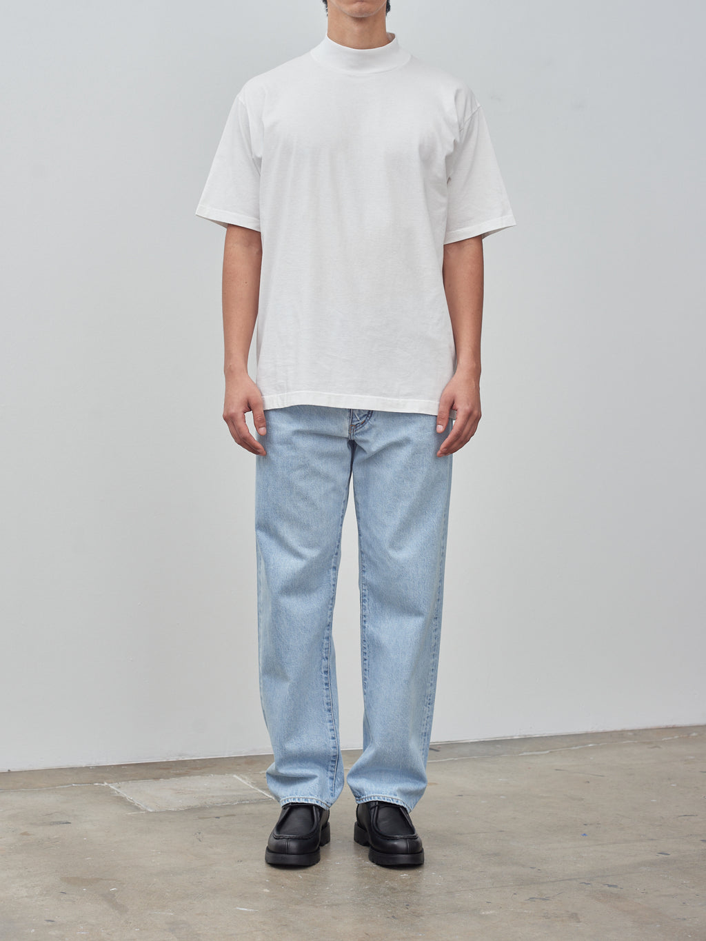 Namu Shop - Y Organic Cotton Jersey Mock Neck S/S Tee - White