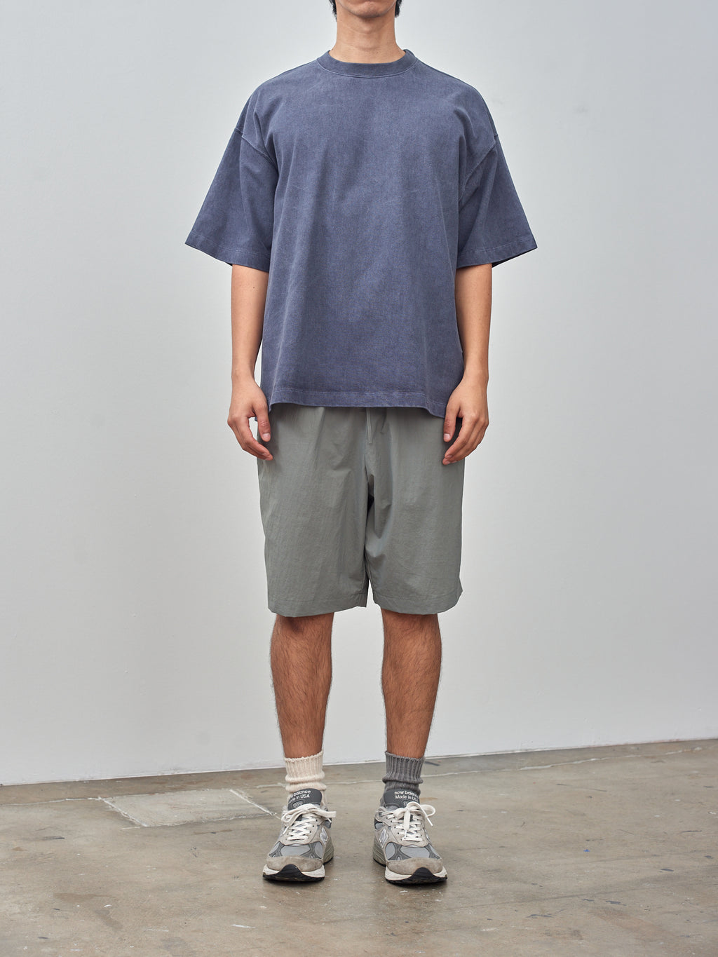 Namu Shop - Yleve Pigment Dye Open End Cotton T - Blue Gray