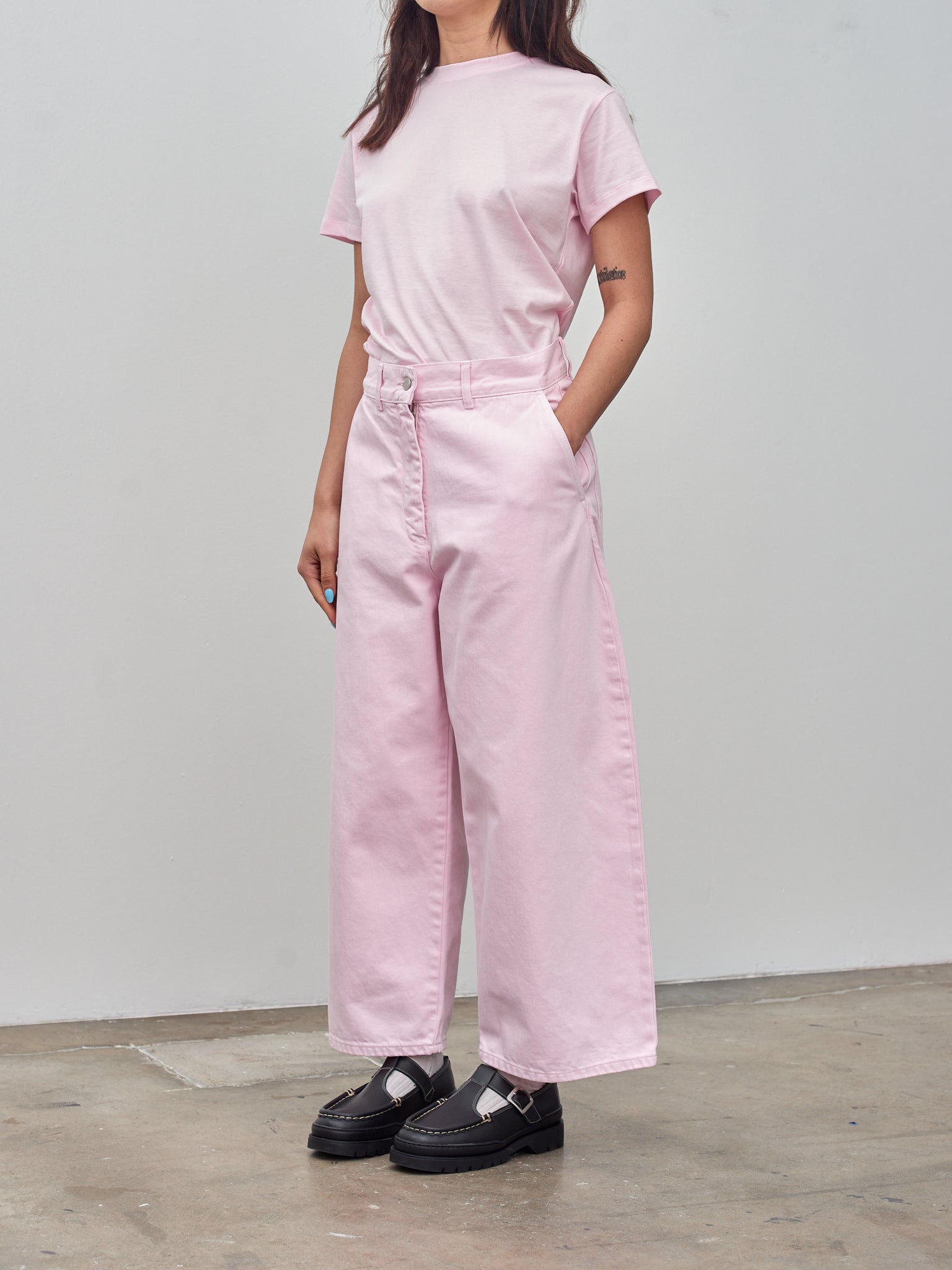 Namu Shop - Studio Nicholson Wide Crop Pant - Miami Pink