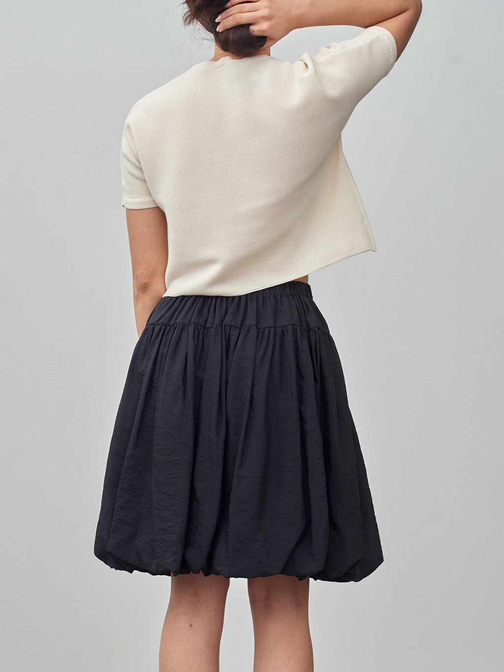 Namu Shop - Sara Lanzi Knitted Light Cotton T-Shirt - Milk