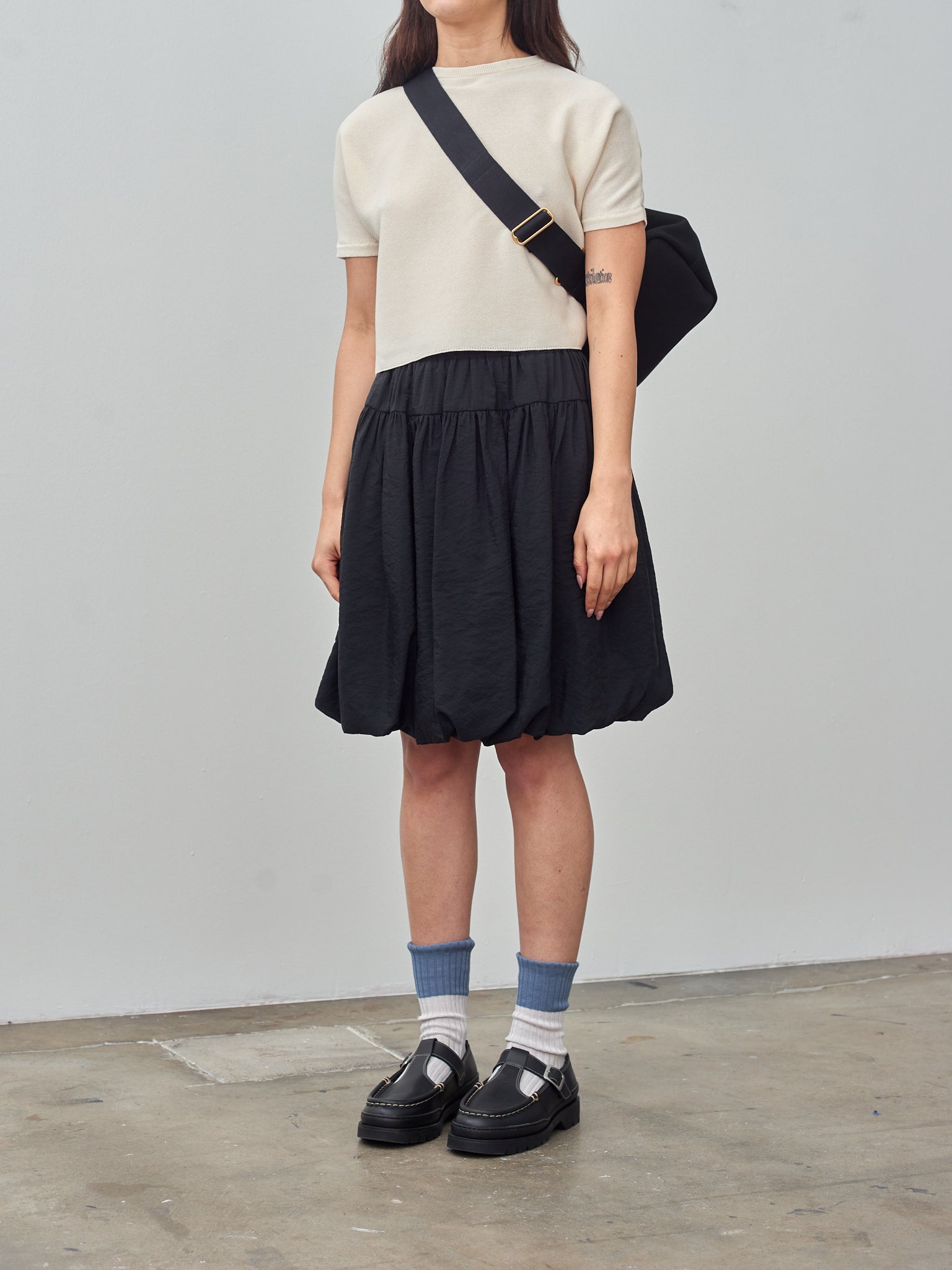 Namu Shop - Sara Lanzi Ripstop Balloon Skirt - Black