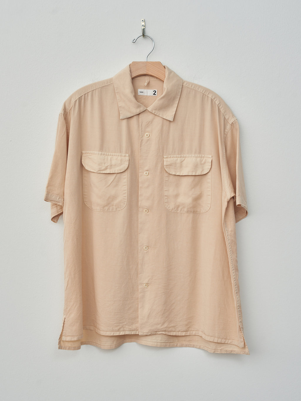 Namu Shop - ts(s) Garment Dye Round Flap Pocket S/S Shirt - Cream