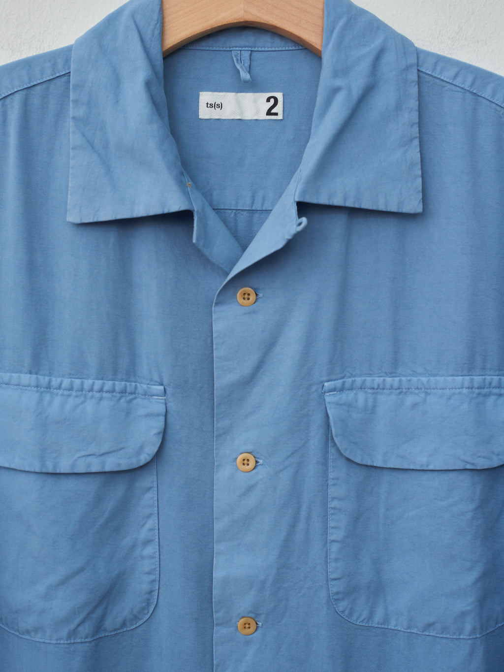 Namu Shop - ts(s) Garment Dye Round Flap Pocket S/S Shirt - Blue