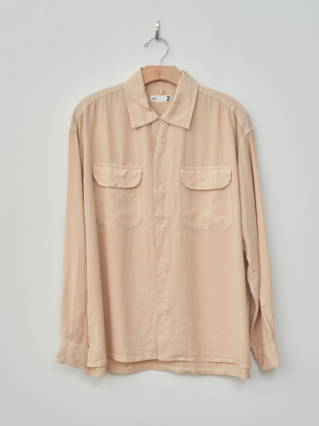 Namu Shop - ts(s) Garment Dye Round Flap Pocket Shirt - Cream
