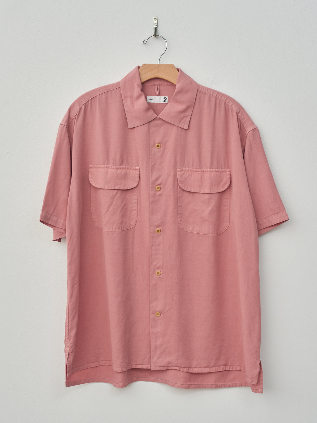 Namu Shop - ts(s) Garment Dye Round Flap Pocket S/S Shirt - Red