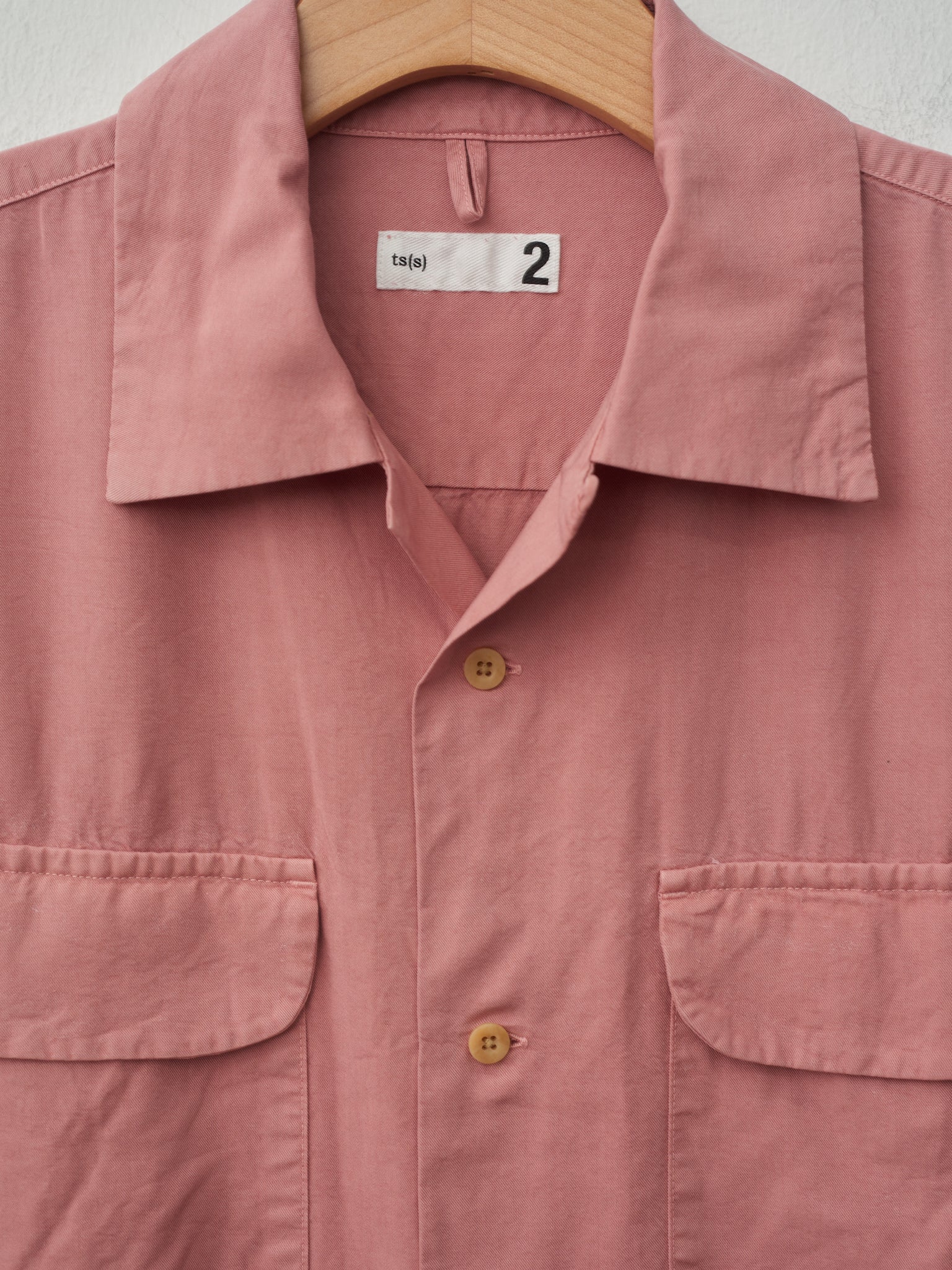 Namu Shop - ts(s) Garment Dye Round Flap Pocket Shirt - Cream