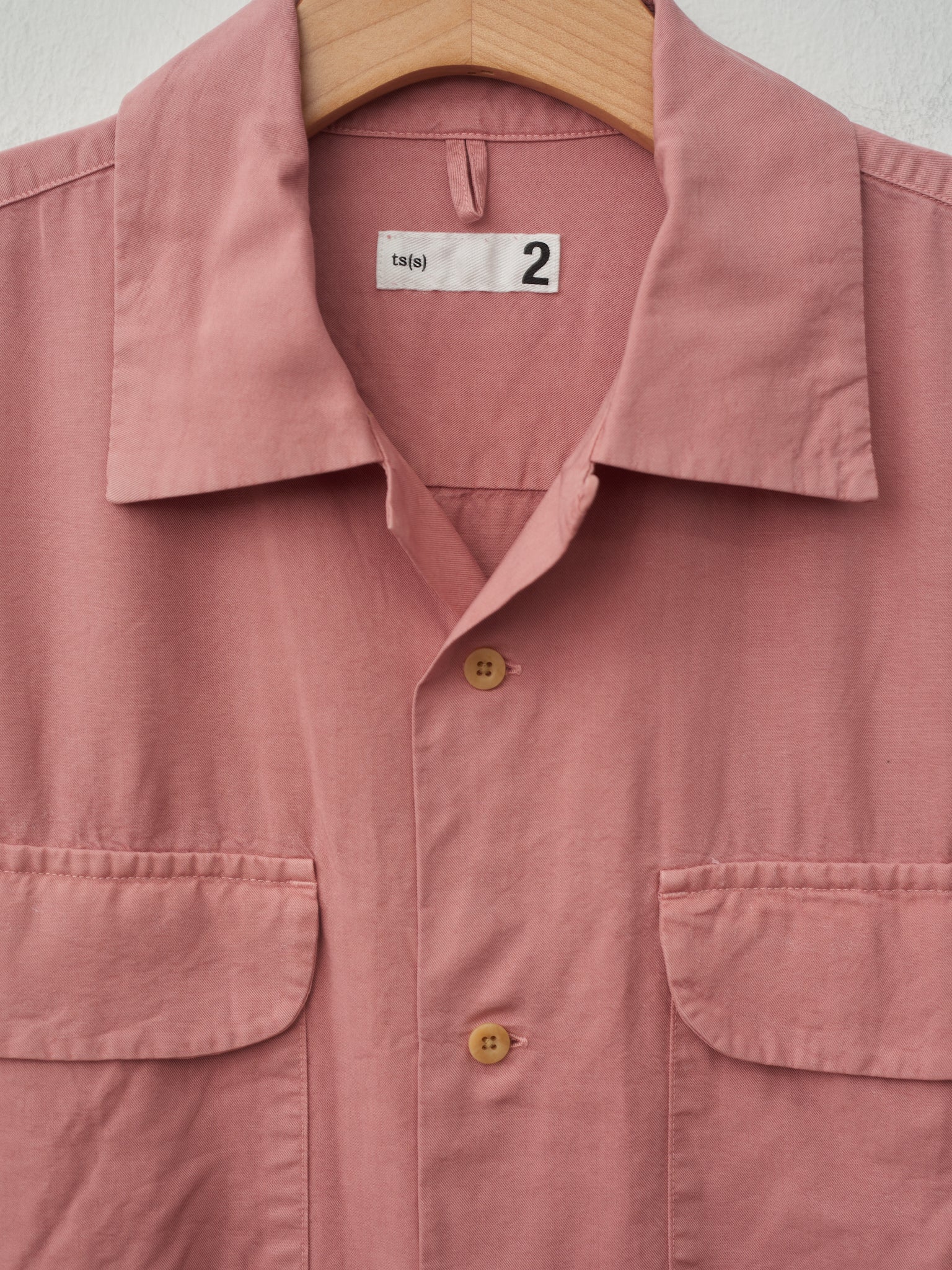 Namu Shop - ts(s) Garment Dye Round Flap Pocket S/S Shirt - Red