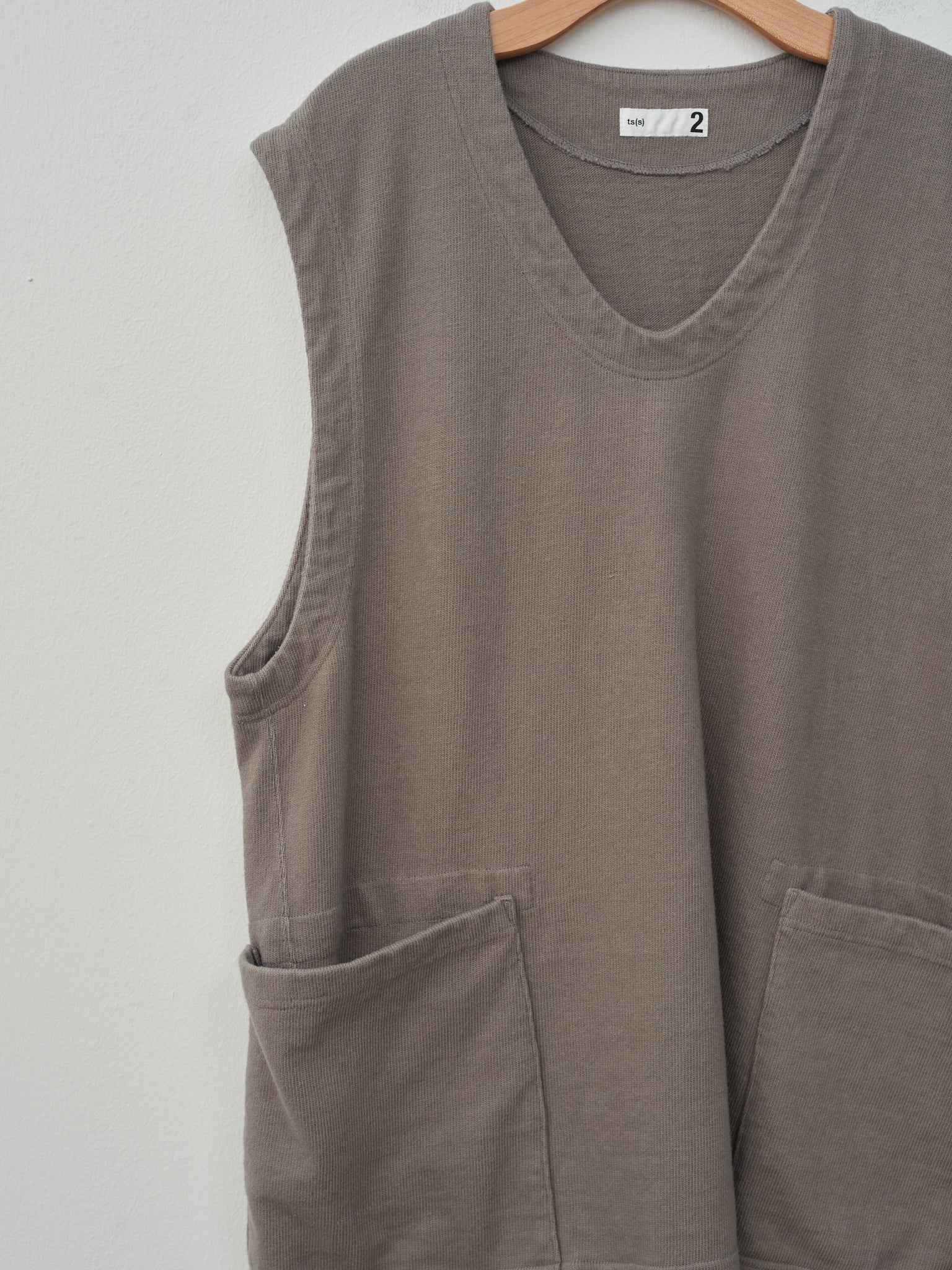 Namu Shop - ts(s) Soft Heavy Jersey Patch Pocket Vest - Gray