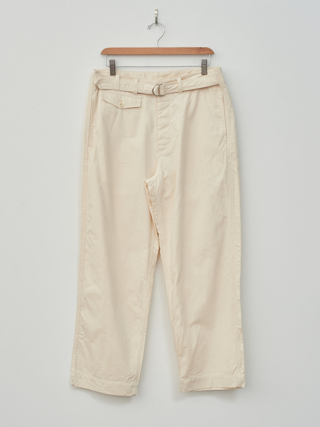 Namu Shop - ts(s) Cotton Slub D-Ring Belted Pants - Natural