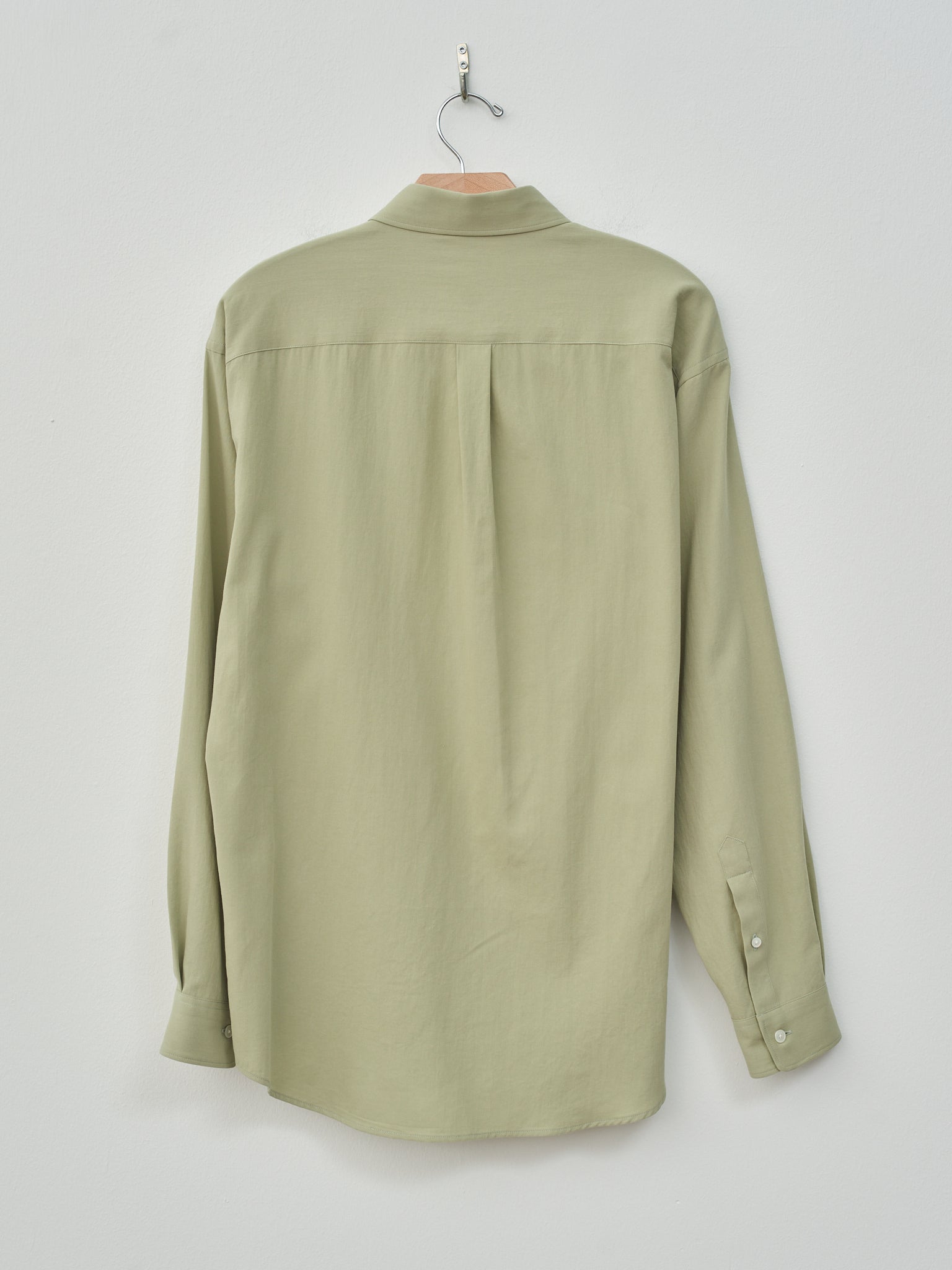 Namu Shop - Auralee Hard Twist Cotton Silk Viyella Shirt - Sage Green