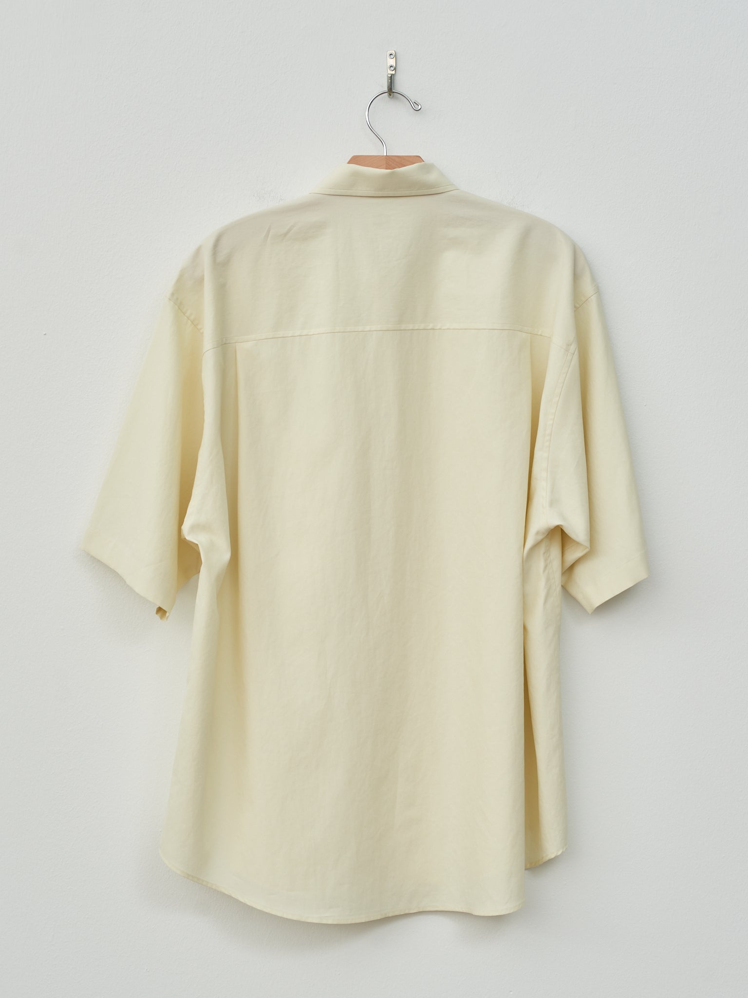 Namu Shop - Auralee Washed Finx Twill Big Half Sleeved Shirt - Light Yellow