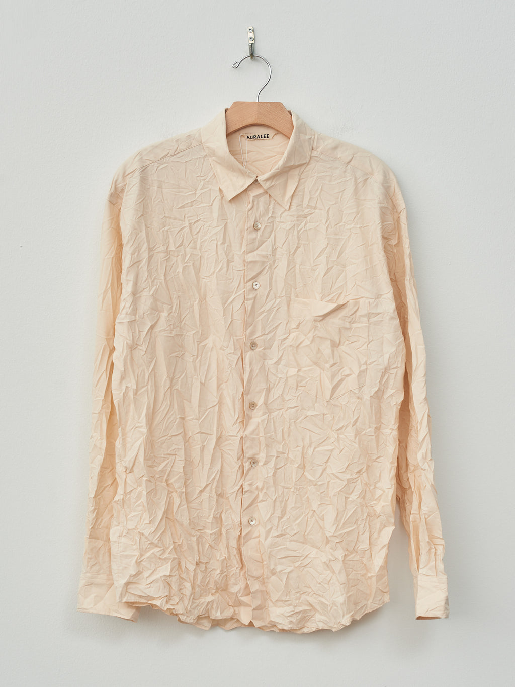 Namu Shop - Auralee Wrinkled Washed Finx Twill Shirt - Pink Beige
