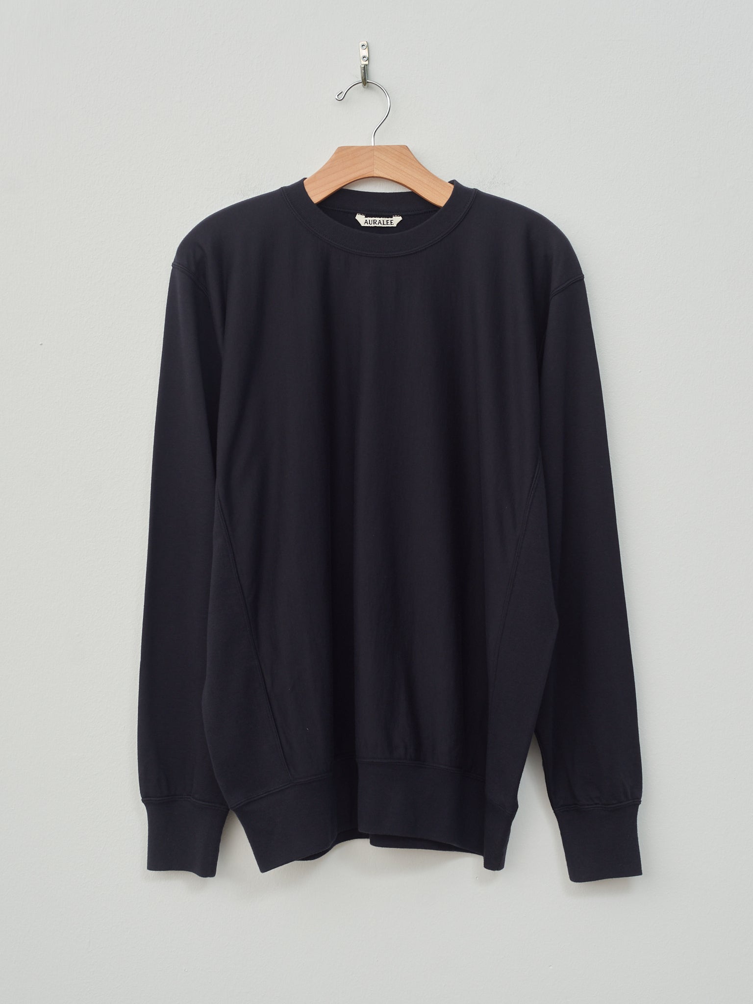 Namu Shop - Auralee Elastic High Gauge Sweat Pullover - Ink Black