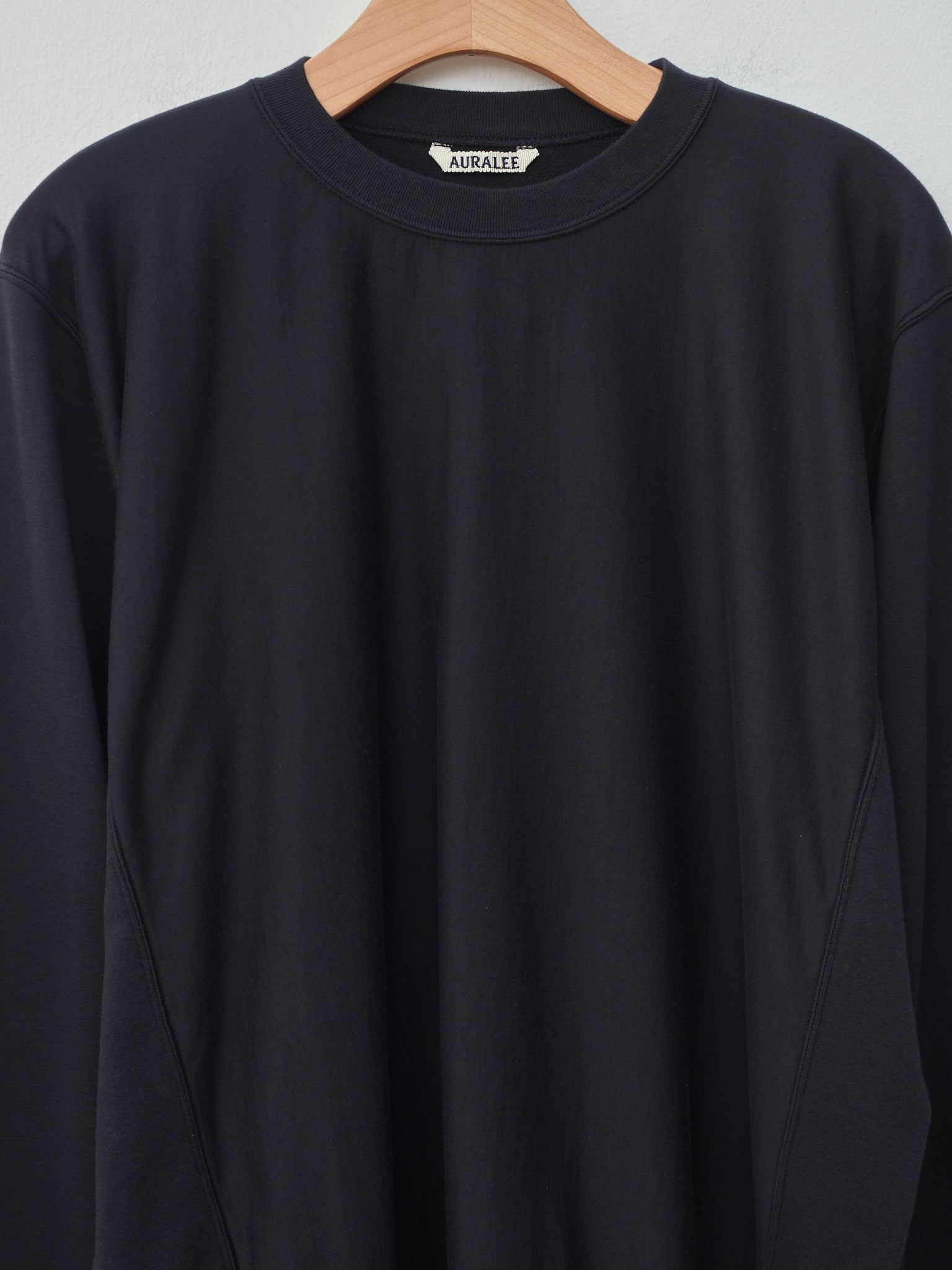 Namu Shop - Auralee Elastic High Gauge Sweat Pullover - Ink Black