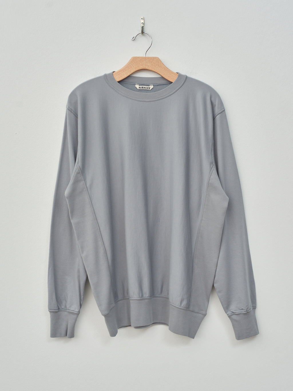 Namu Shop - Auralee Elastic High Gauge Sweat Pullover - Blue Gray
