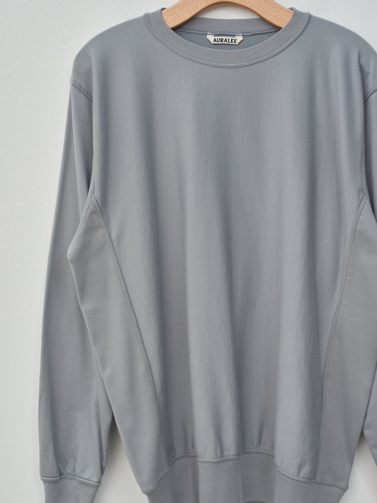 Namu Shop - Auralee Elastic High Gauge Sweat Pullover - Blue Gray