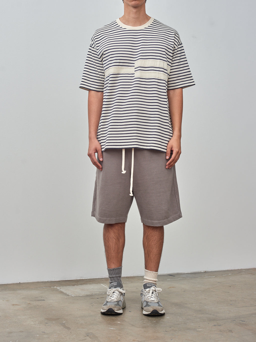 Namu Shop - ts(s) Horizontal Stripe Line T-Shirt - Natural