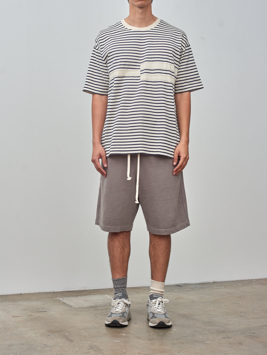 Namu Shop - ts(s) Soft Heavy Jersey Easy Big Shorts - Gray