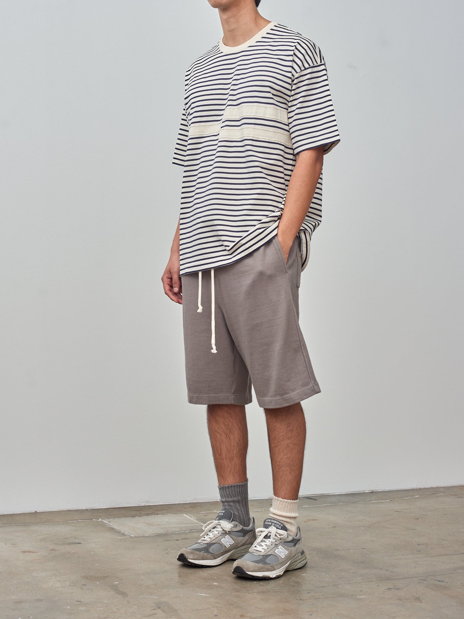 Namu Shop - ts(s) Horizontal Stripe Line T-Shirt - Natural