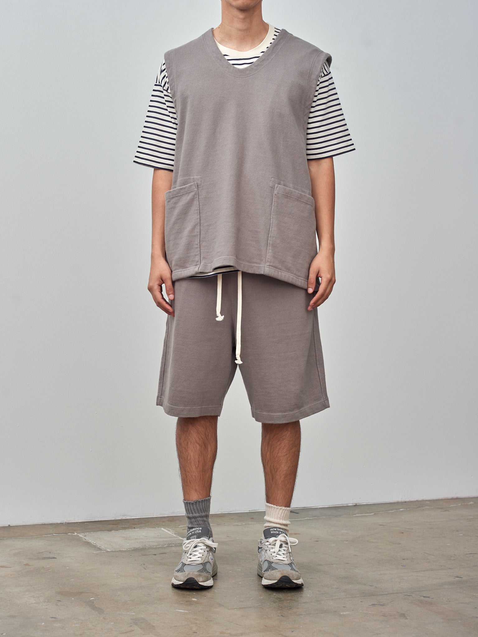 Namu Shop - ts(s) Soft Heavy Jersey Easy Big Shorts - Gray