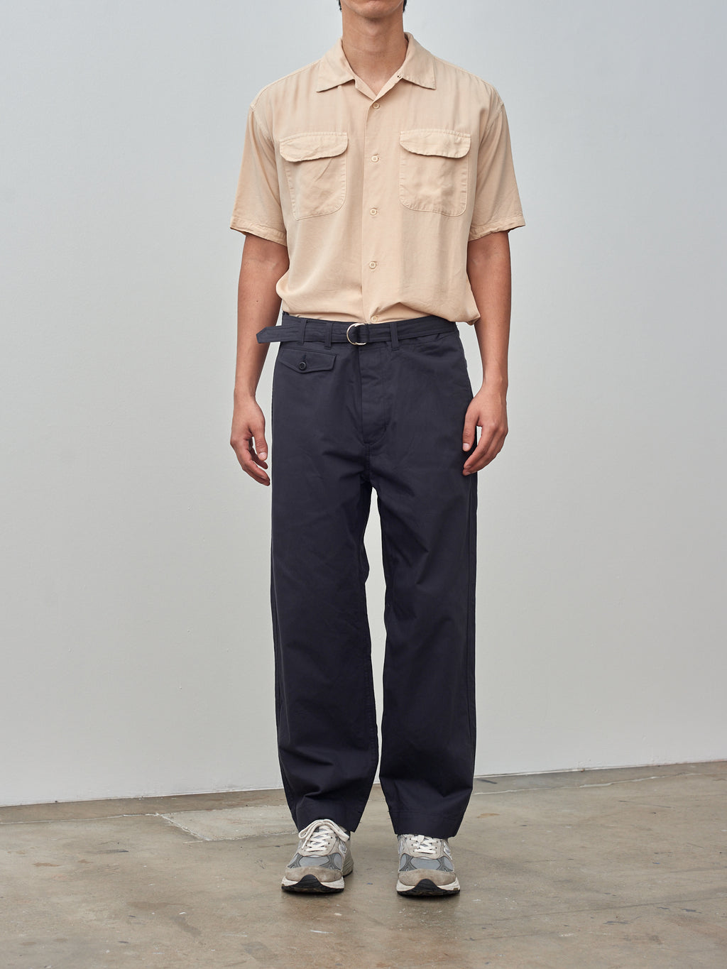 Namu Shop - ts(s) Cotton Slub D-Ring Belted Pants - Dark Navy