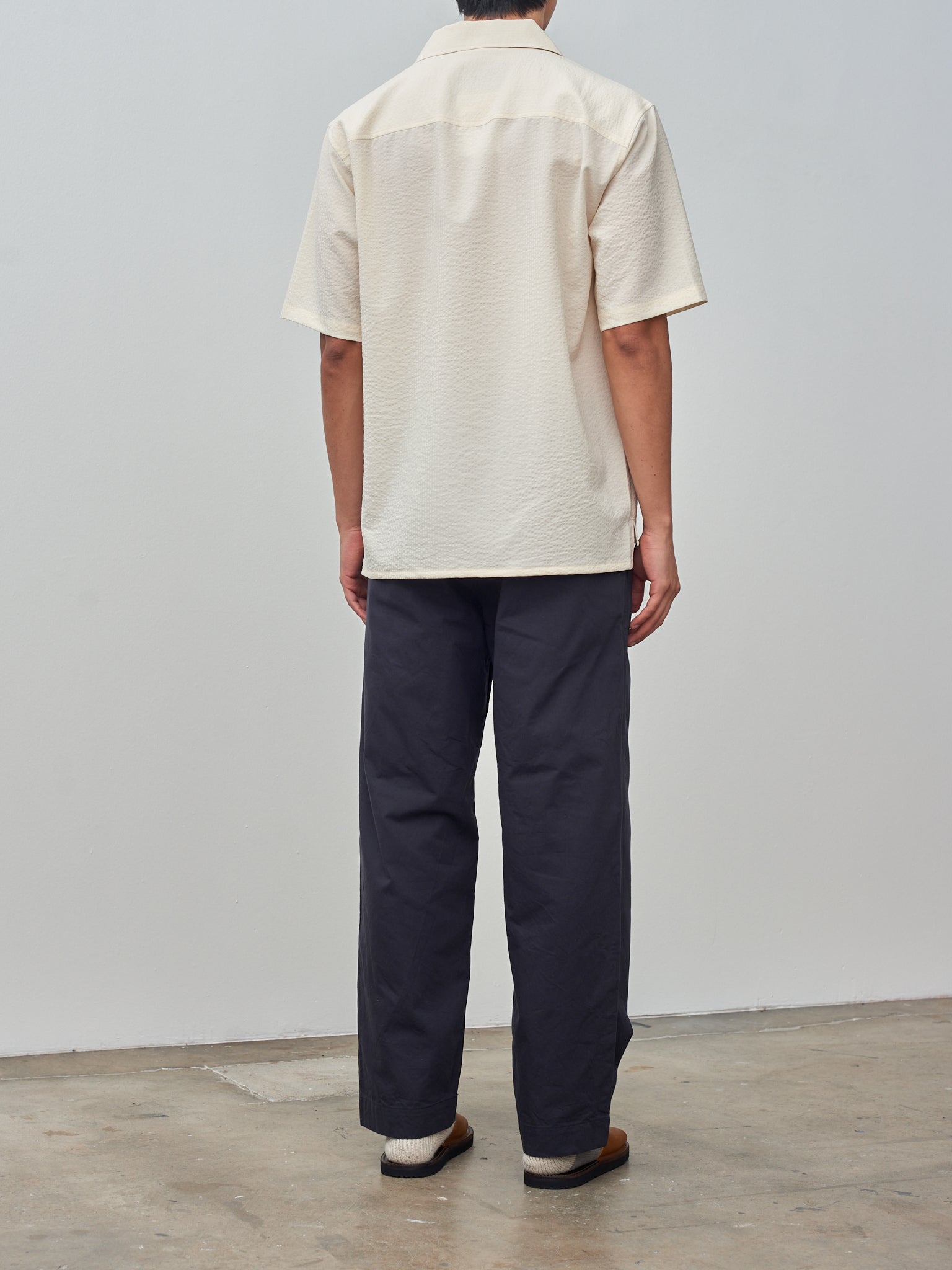 Namu Shop - Document Cotton Seersucker Summer Shirt - Off White
