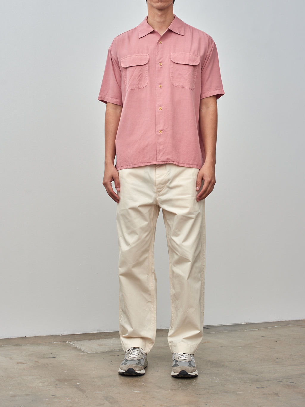 Namu Shop - ts(s) Garment Dye Round Flap Pocket S/S Shirt - Red