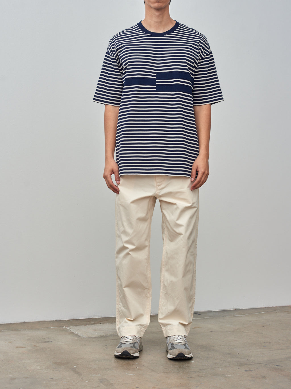 Namu Shop - ts(s) Horizontal Stripe Line T-Shirt - Navy
