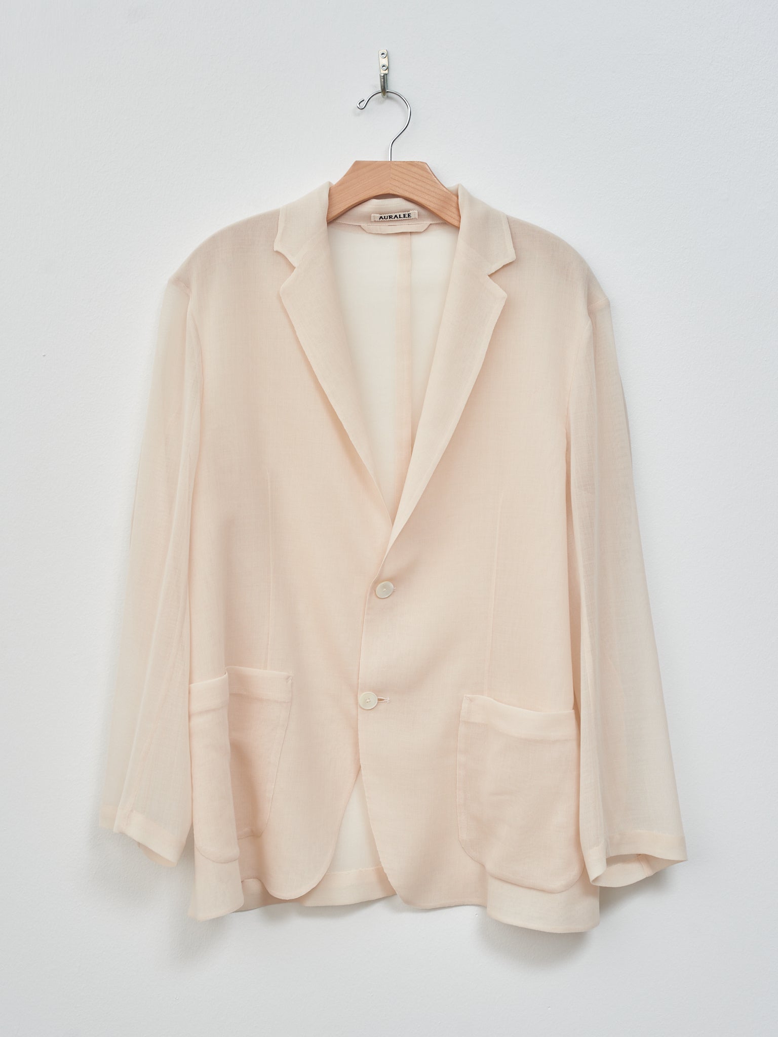 Namu Shop - Auralee Wool Recycle Polyester Leno Sheer Jacket - Ivory