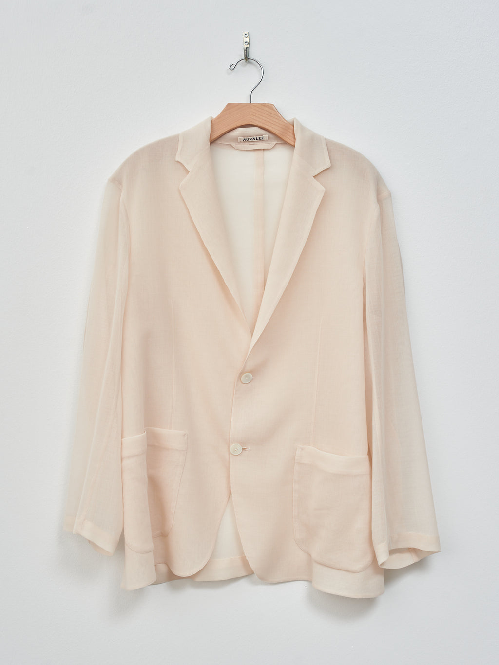 Namu Shop - Auralee Wool Recycle Polyester Leno Sheer Jacket - Ivory