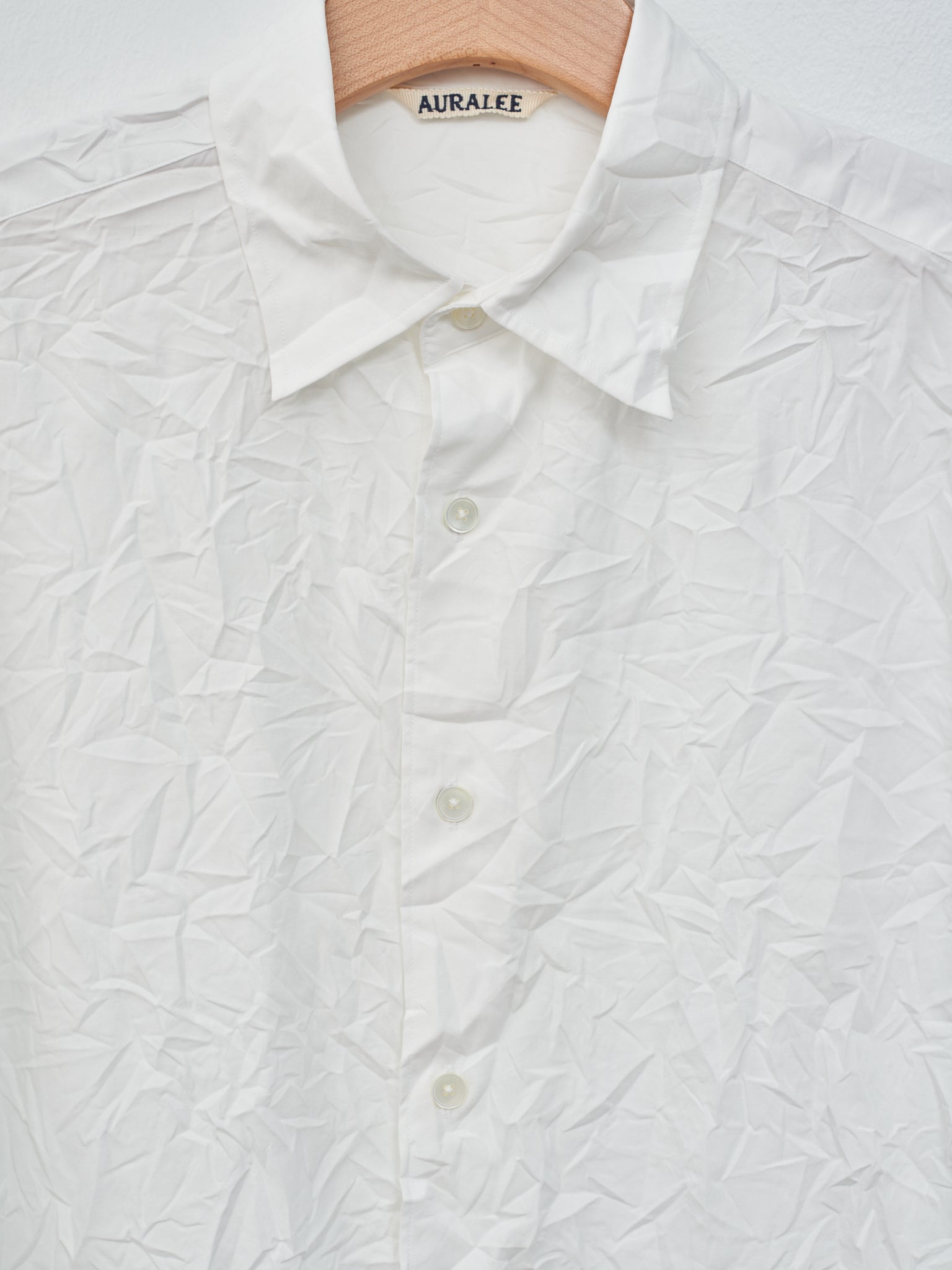Namu Shop - Auralee Wrinkled Washed Finx Twill Shirt - White