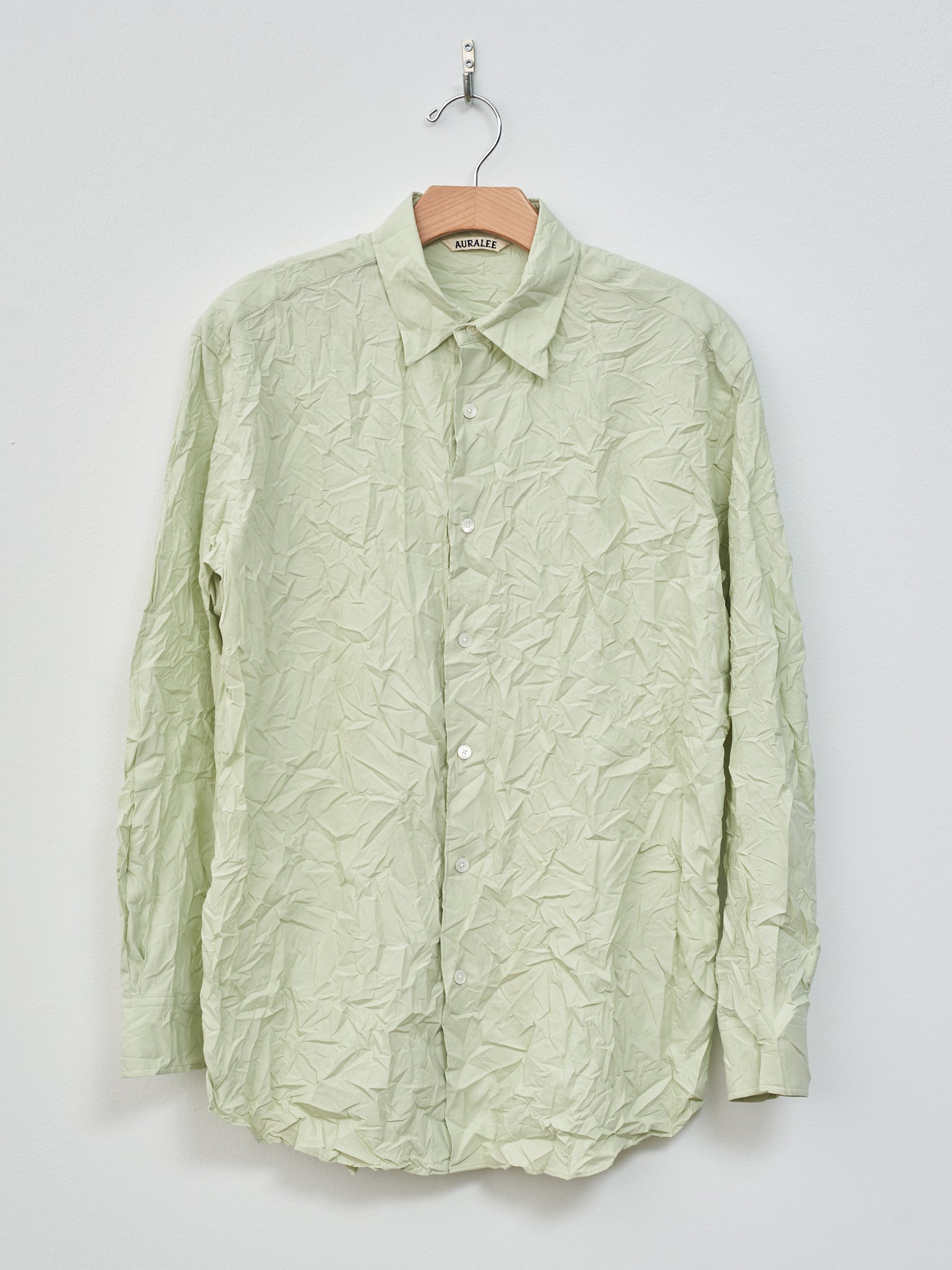 Namu Shop - Auralee Wrinkled Washed Finx Twill Shirt - Light Green