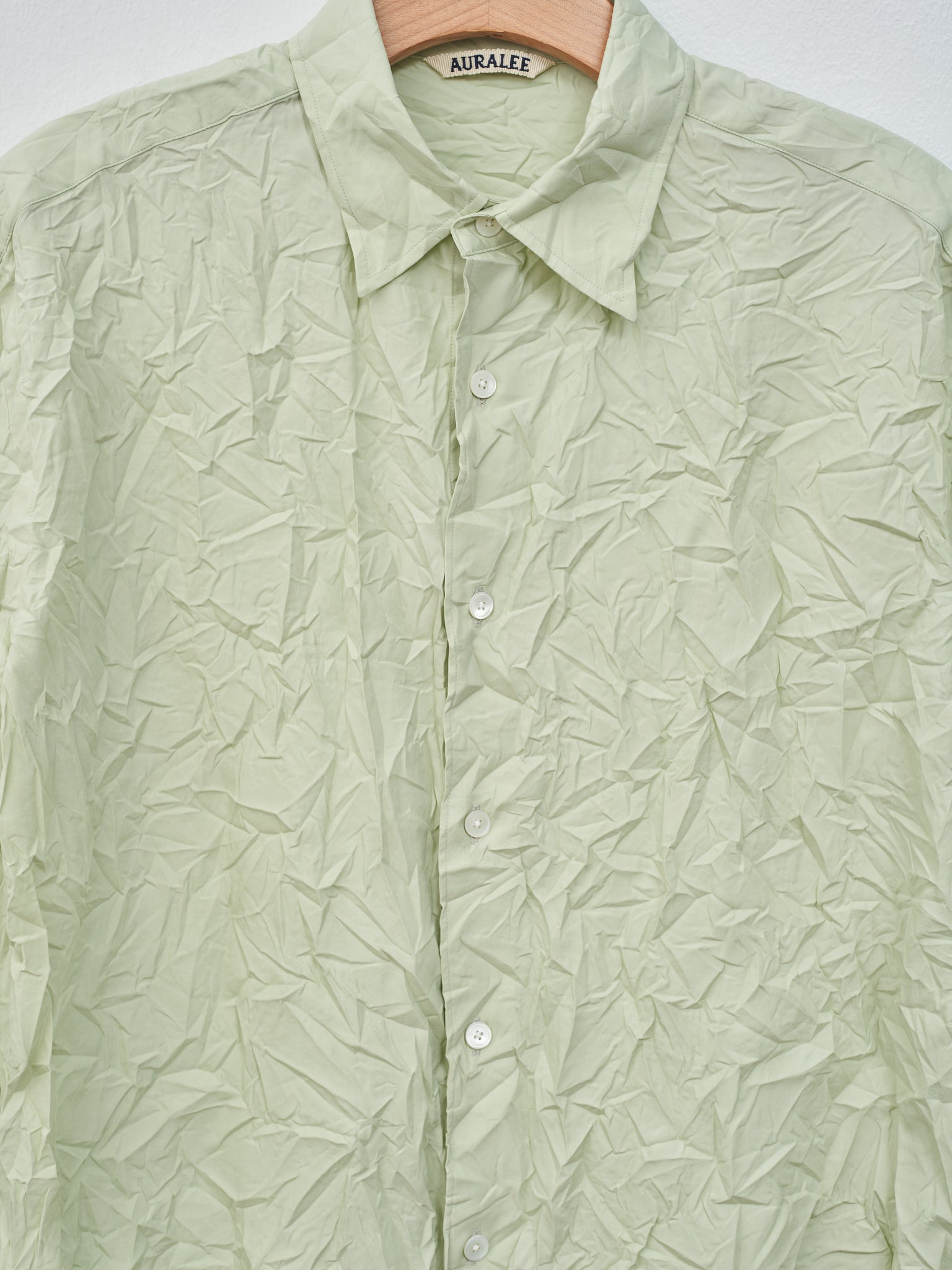 Namu Shop - Auralee Wrinkled Washed Finx Twill Shirt - Light Green