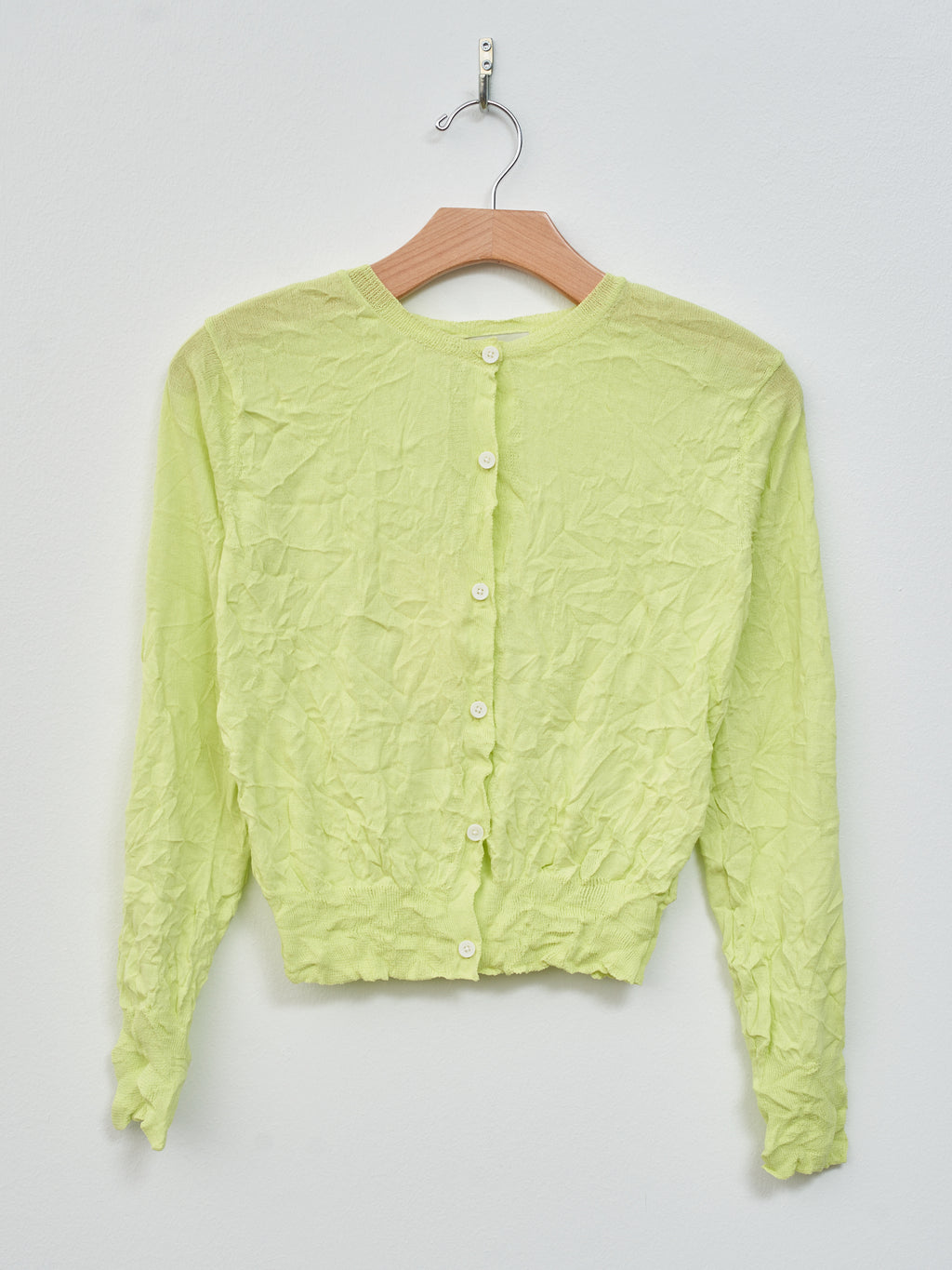 Namu Shop - Sayaka Davis Crinkled Knit Cardigan - Acid Lime