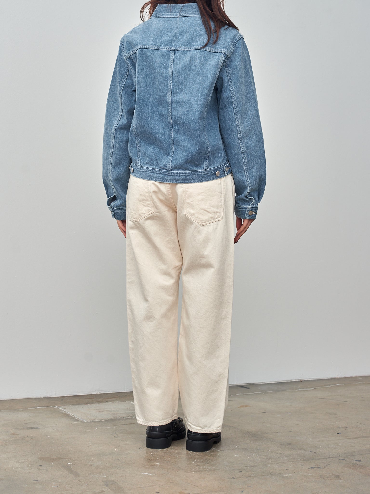 Namu Shop - Auralee Selvedge Faded Light Denim Blouson - Light Indigo