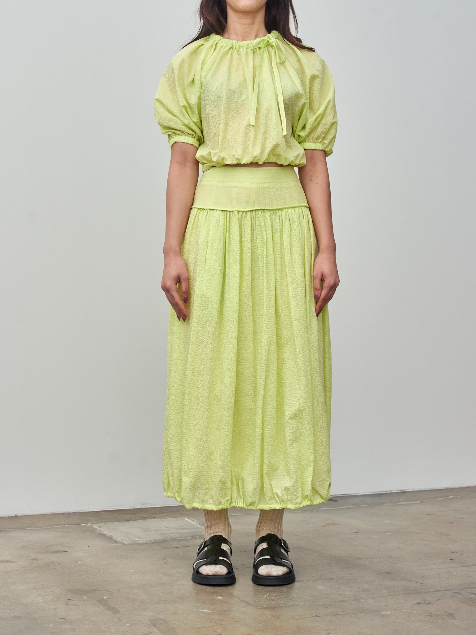 Namu Shop - Sayaka Davis Balloon Blouse - Acid Lime