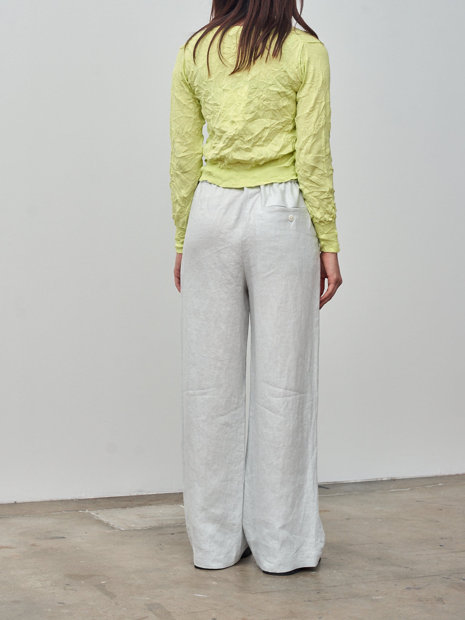 Namu Shop - Sayaka Davis Crinkled Knit Cardigan - Acid Lime