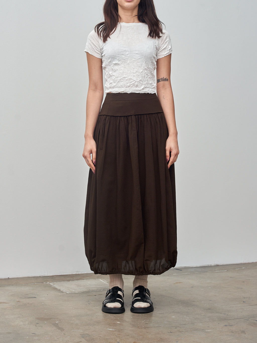 Namu Shop - Sayaka Davis Crinkled Petite Knit Tee - White