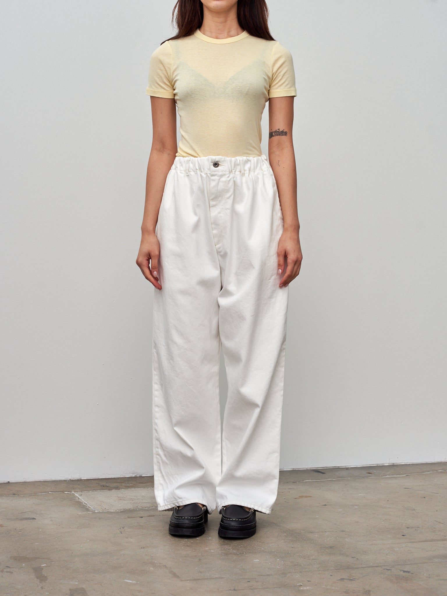 Namu Shop - Babaco Cotton/Silk Basic T-Shirt - Cream