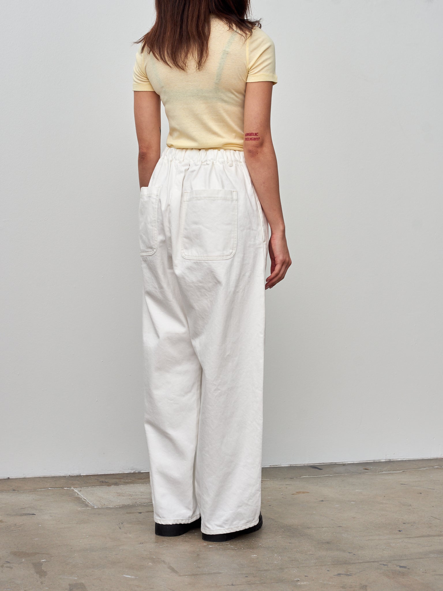 Namu Shop - Babaco Cotton/Silk Basic T-Shirt - Cream
