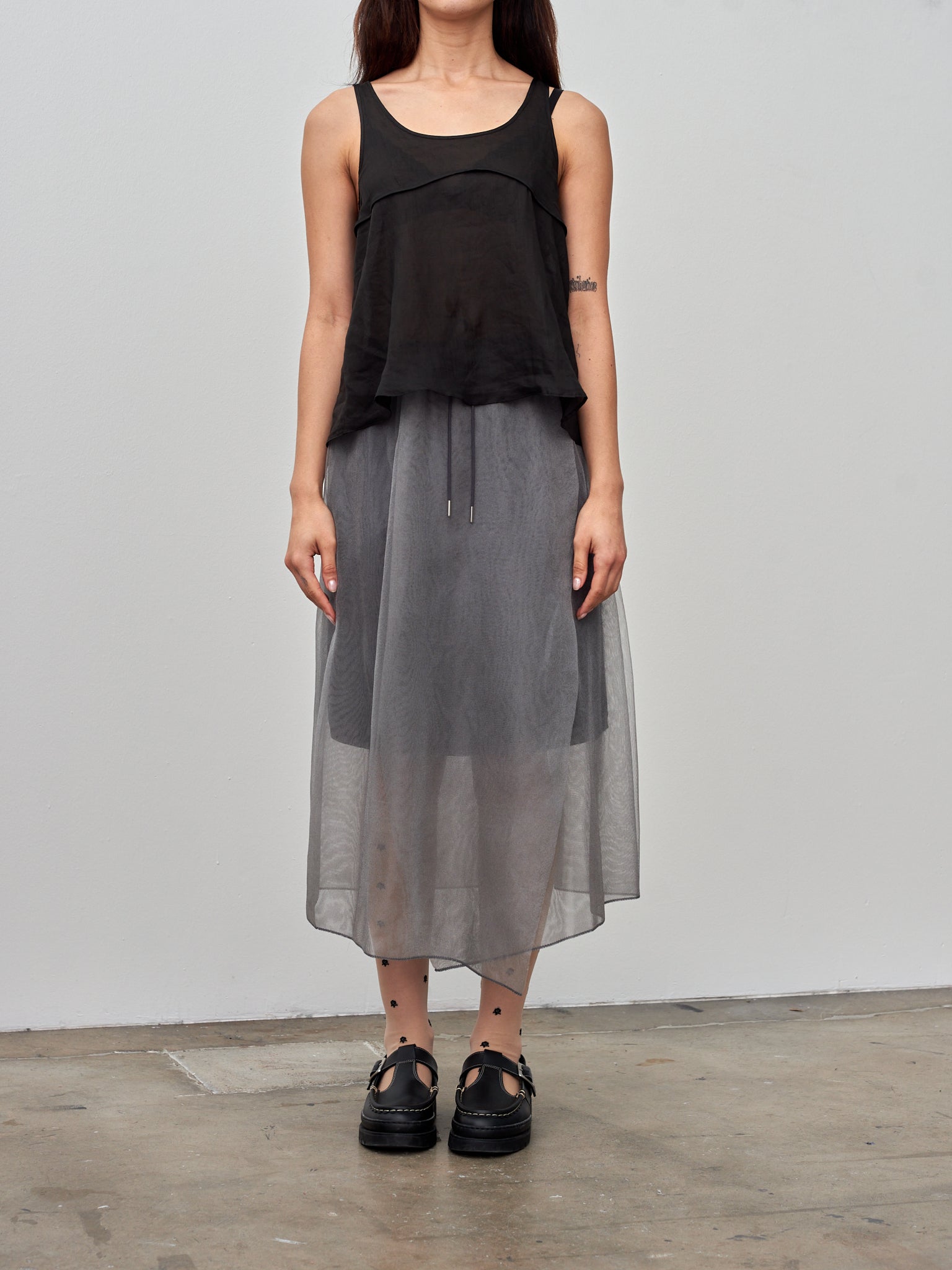 Namu Shop - Sayaka Davis Sheer Tank Top - Black