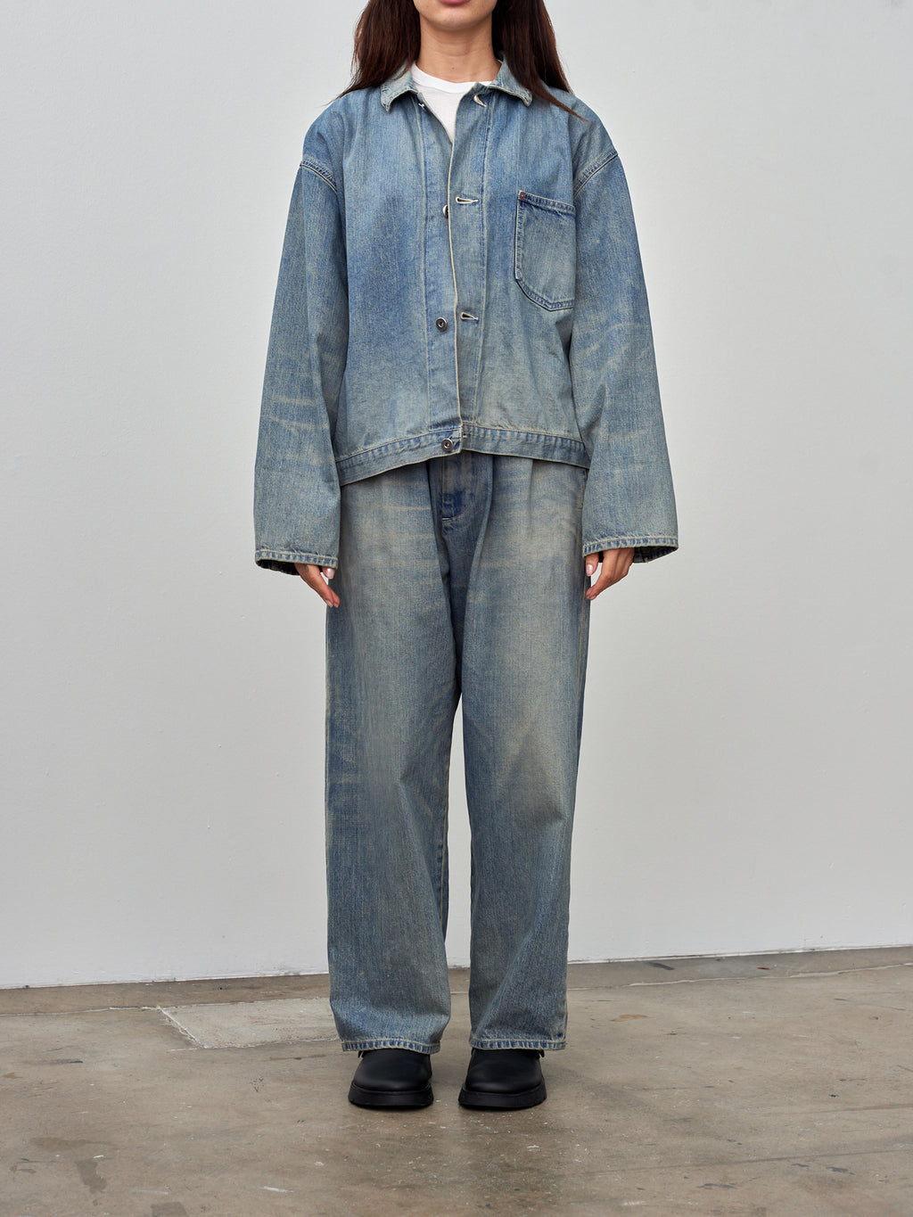 Namu Shop - Yoko Sakamoto Denim Blouse Jacket - Fade Indigo