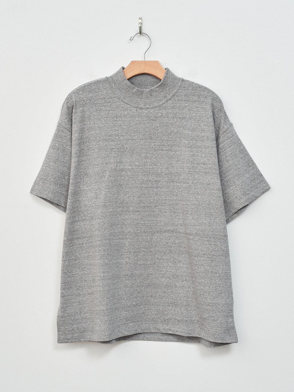 Namu Shop - Yoko Sakamoto Mock Neck T-Shirt - Heather Gray