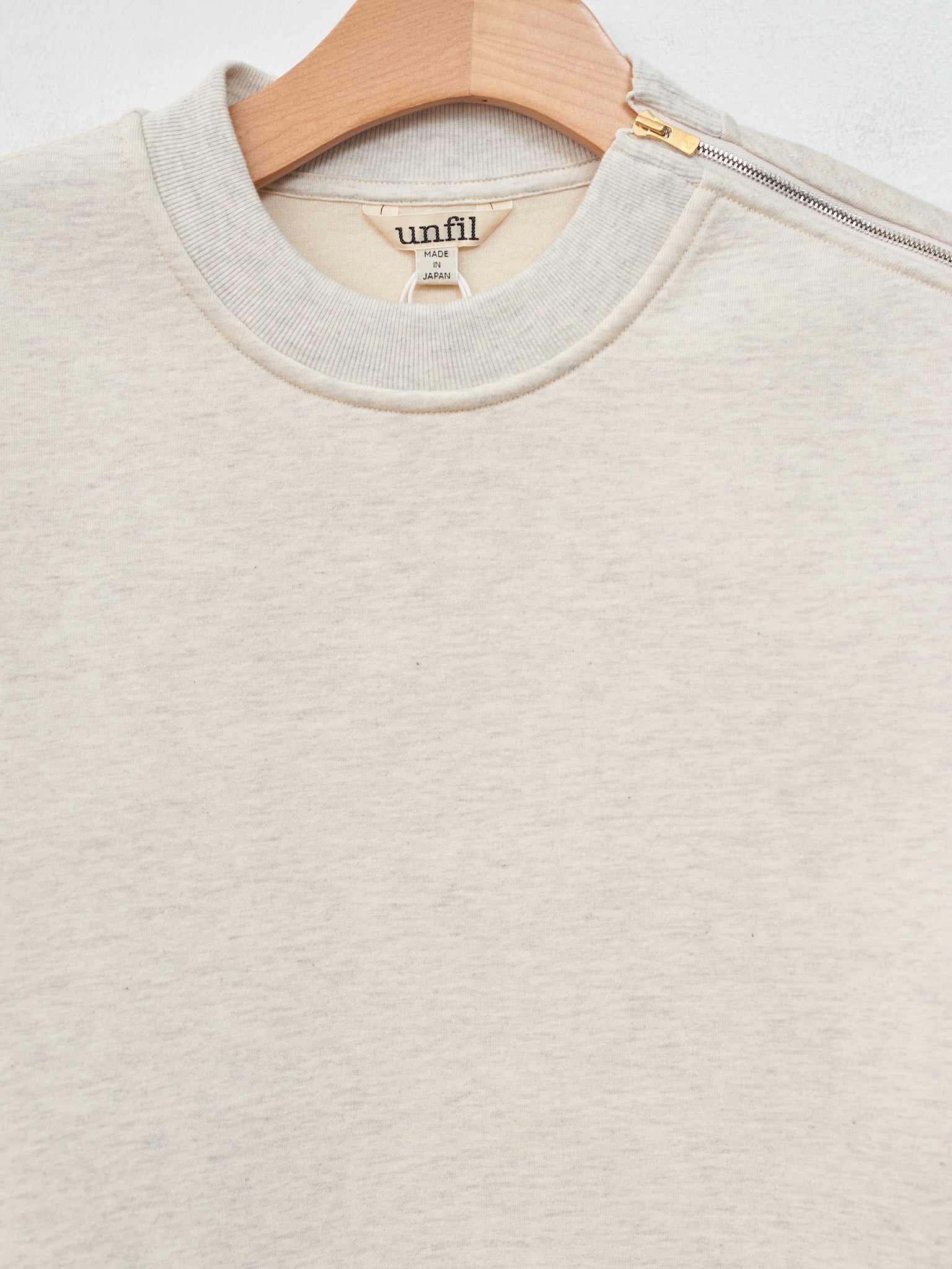 Namu Shop - Unfil Double Facing Jersey Cropped Half Sleeve Top - Oatmeal