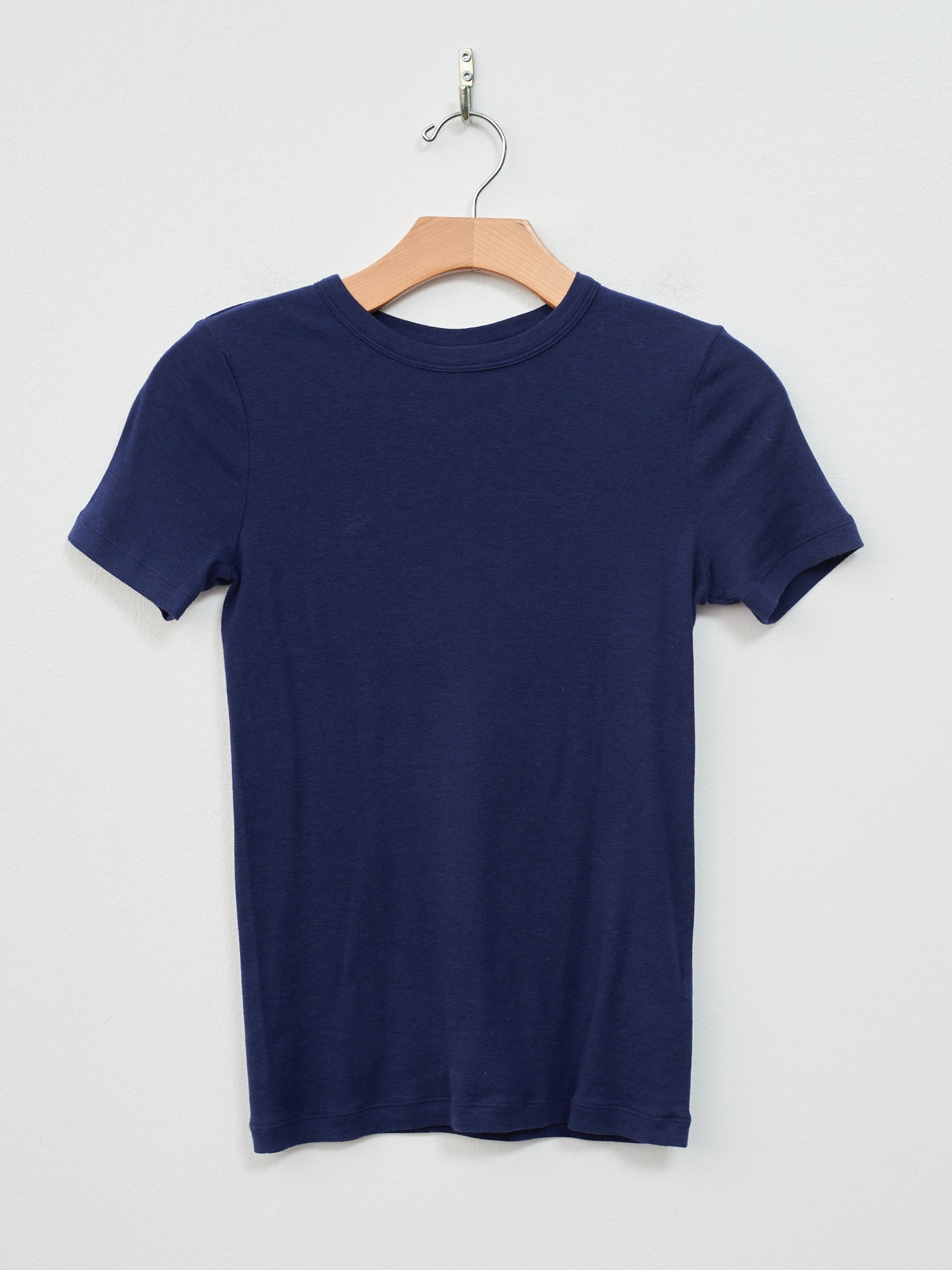 Namu Shop Babaco Cotton/Silk Basic T-Shirt Navy - Main Image