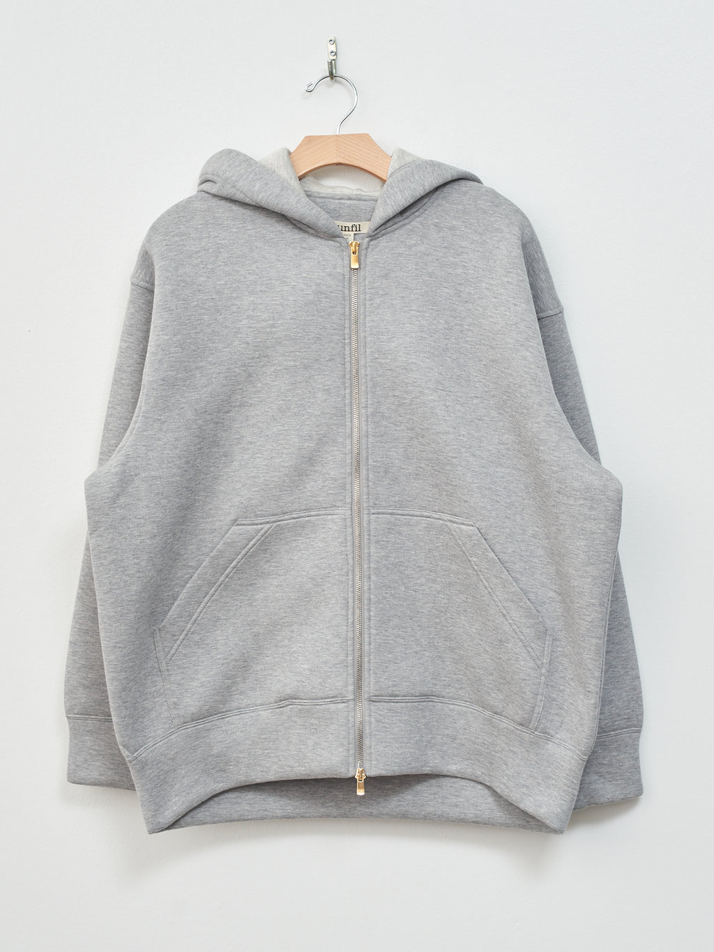 Namu Shop - Unfil Double Facing Jersey Oversized Zip Parka - Heather Gray