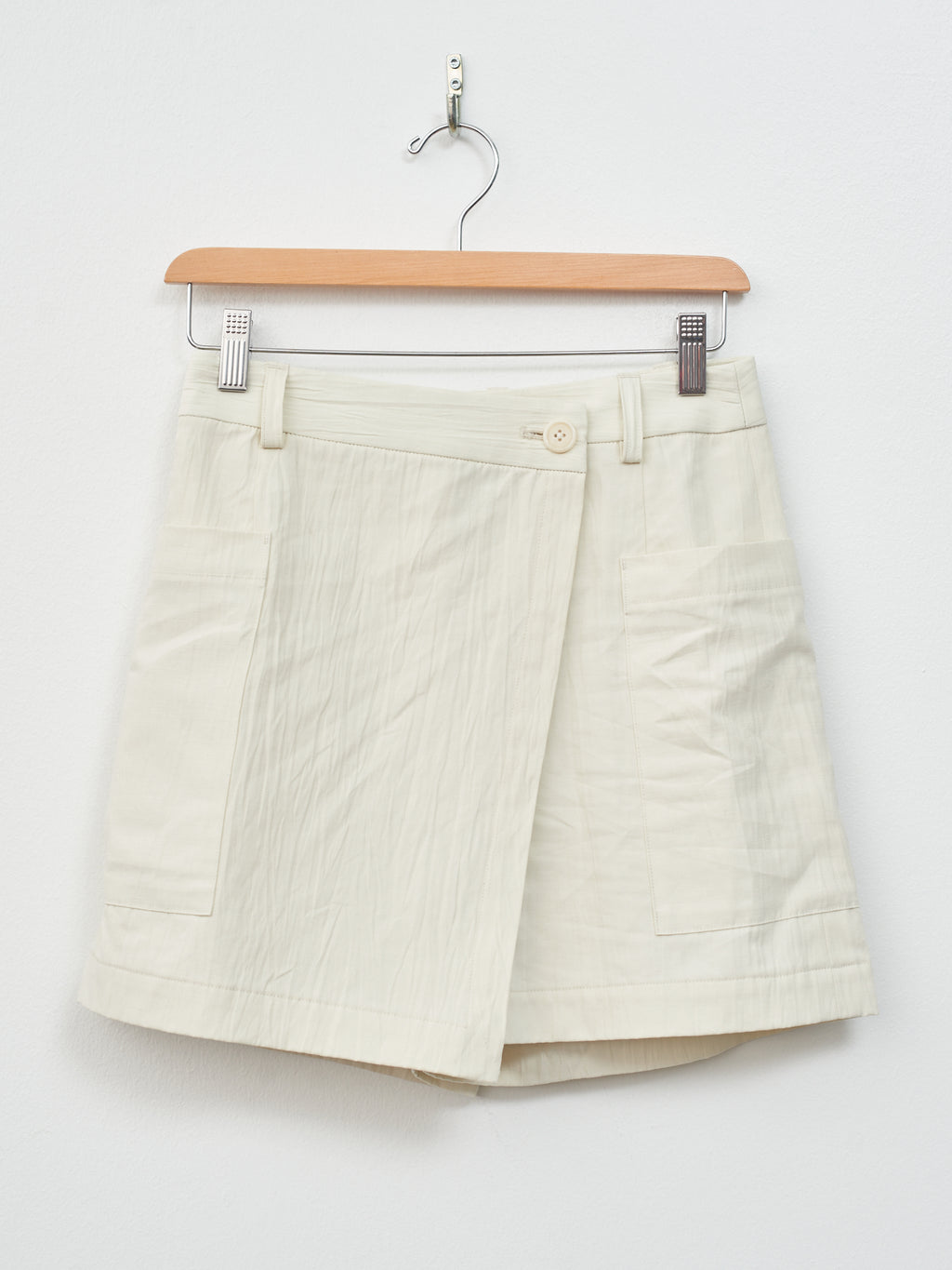 Namu Shop - Sayaka Davis Crinkled Cotton Linen Skort - Ivory