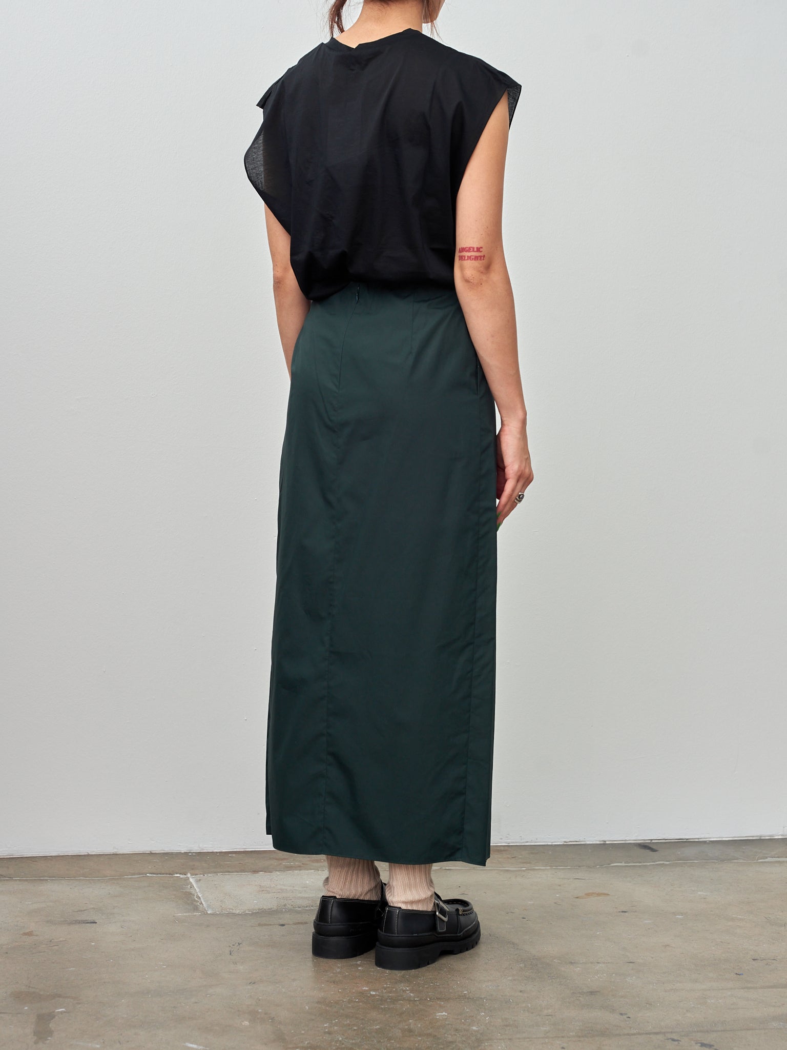 Namu Shop - Yleve Finx Cotton Weather Twist Skirt - Dark Green