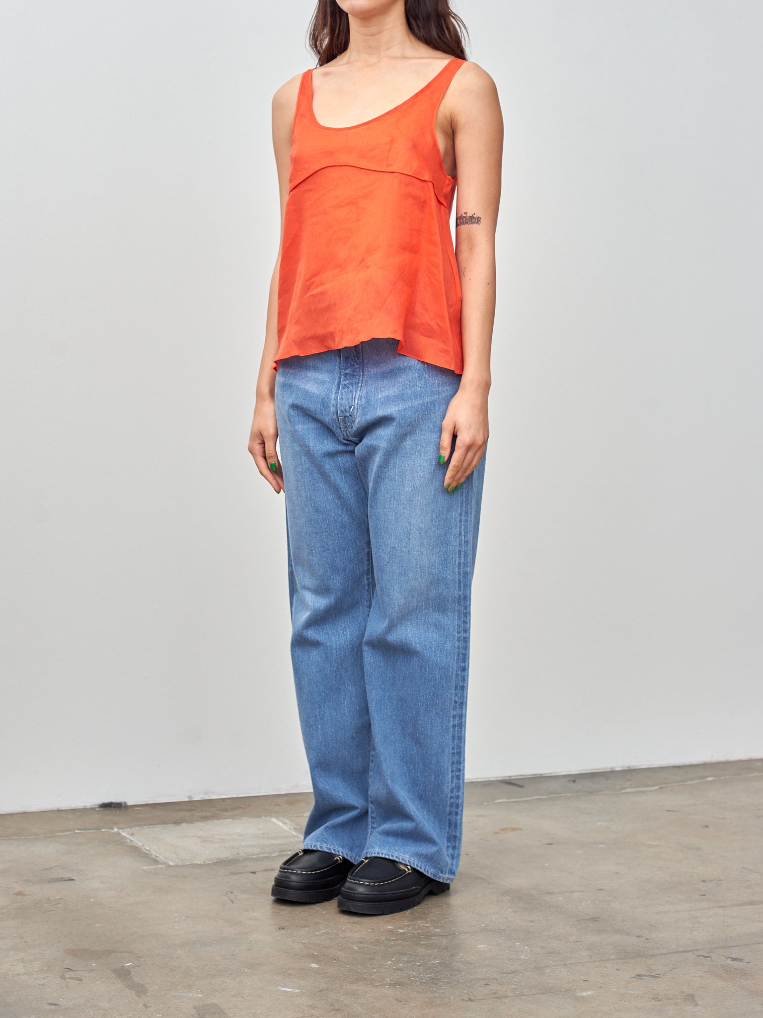 Namu Shop - Sayaka Davis Sheer Tank Top - Orange